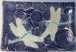 Ceramic plate, dragonfly design