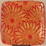Ceramic plate, mums design