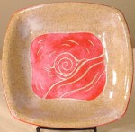 Stoneware bowl, snail design