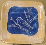 Stoneware plate, bird design