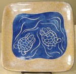 Stoneware Plate, turtle design