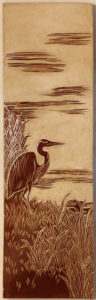 Ceramic wall tile, heron design