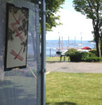 Harbor view from the Frog Song Designs booth at the 2017 Bar Harbor Fine Arts Festival