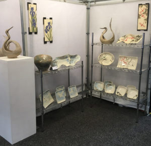 Frog Song Designs booth display, Vermont Handcrafters 2017 Craft Vermont show