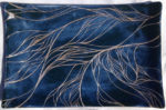 Stoneware platter, abstract sgraffito carved design