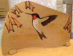 Sculptural tile, hummingbird