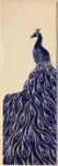 Stoneware wall tile, sgraffito carved peacock motif