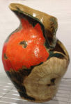 Stoneware vase, sgraffito poppies design