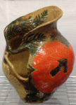 Stoneware vase, sgraffito poppies design