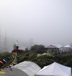 Harbor view in the fog at Camden Harbor Arts Festival 2017