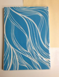 Abstract tile, sgraffito carved stoneware