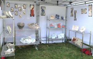 Frog Song Designs booth at Bar Harbor Fine Arts Festival