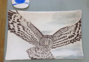Photo of work in progress, glazing