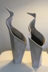 Two vases, sculptural bird forms