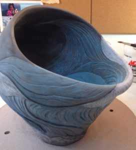 Work in progress, sgraffito