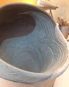 Work in progress, sgraffito
