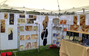 Frog Song Designs booth at Woodstock Art Festival, 2013