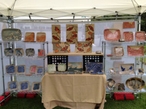 Frog Song Designs booth at Woodstock Art Festival, 2013