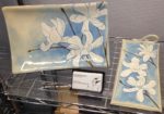 Ceramic platters with magnolia design