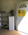 Studio entryway with Open Studio sign