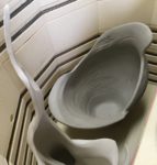 Sculpture in the kiln, just fired
