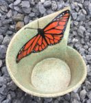 Stoneware bowl, monarch butterfly motif
