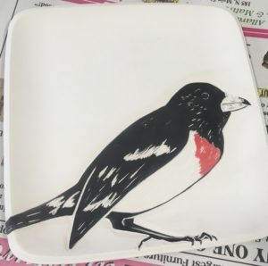 Stoneware plate, work in progress