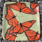 Stoneware plate, monarch butterflies design