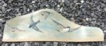Decorative stoneware tile, swallows motif