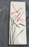 Decorative ceramic tile, dragonfly motif