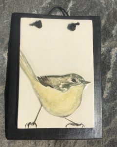 Decorative tile, warbler design