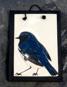 Ceramic tile, black-throated blue warbler