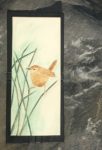 Ceramic tile, wren in grasses